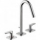 Mélongeur lavabo 160 3 trou s poignées manettesavec tirette et vidage chroméé