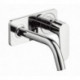 mitigeur lavabo encastréavec plaque, bec 167 mm, bonde à écoulement libre chromé 