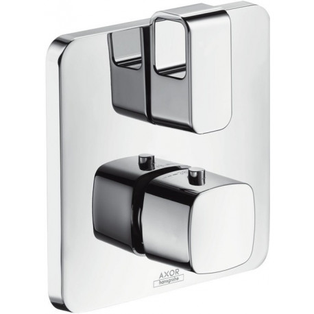 Set finition avec thermostatique encastré, robinet d'arrêt et inverseur, chroméé
