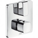 Set finition avec thermostatique encastré, robinet d'arrêt et inverseur, chroméé