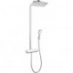 Colonne de douche 360 1jet, Bras de douche 380mm blanc/chromé