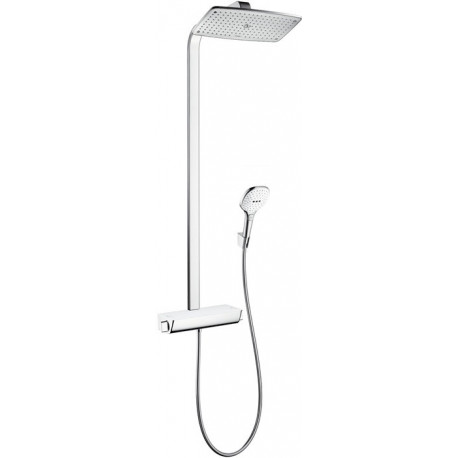 Colonne de douche 360 1jet, Bras de douche 380mm blanc/chromé