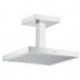 tête de douche 24 x 24 cmavec raccordement plafond chroméé