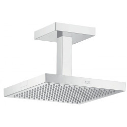tête de douche 24 x 24 cmavec raccordement plafond chroméé