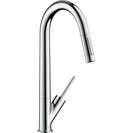 mitigeur cuisineavec bec extractible aspect acier inox