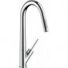 mitigeur cuisineavec bec extractible aspect acier inox