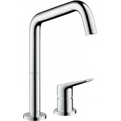 mitigeur cuisine 2 trou s aspect acier inox