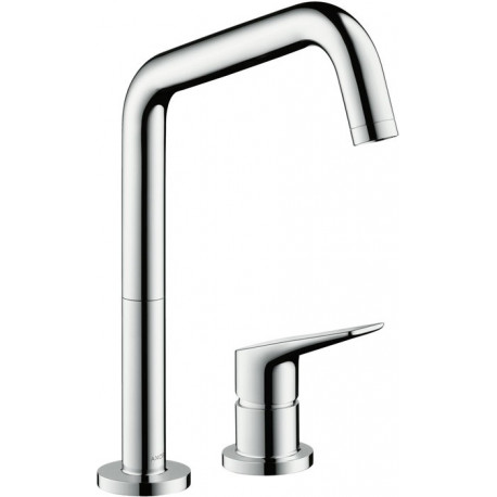 mitigeur cuisine 2 trou s aspect acier inox