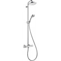 Colonne de douche 220, bras de douche 400 mm pivotant chromé