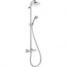 Colonne de douche 220, bras de douche 400 mm pivotant chromé