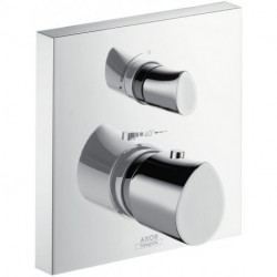 Set de finition mitigeur thermostatique encastréavec robinet d'arrêt chroméé