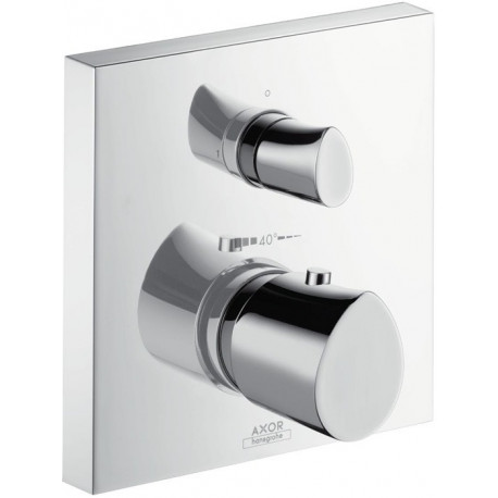 Set finition avec thermostatique encastré, robinet d'arrêt et inverseur, chroméé