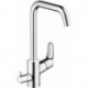 Mitigeur de cuisine HG 260 FOCUS DN 15. avec robinet d'arrêt chromé