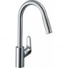mitigeur de cuisine 240,avec douchette extractible 2 jets aspect acier inox
