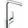 mitigeur de cuisine 280, 1 jet aspect acier inox