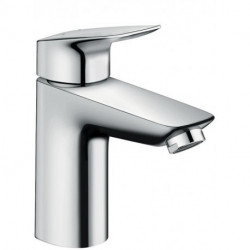 Mitigeur monocommande de lavabo 100 LOGIS DN 15 avec garniture d'écoulement à tirant G 1 1/4Z chromé HANSGROHE