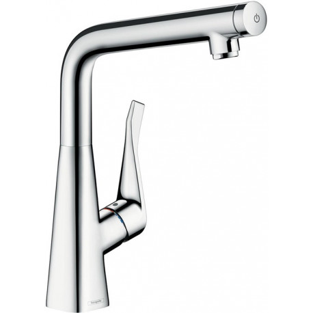 mitigeur de cuisine 320, 1 jet aspect acier inox
