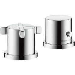 Set finition pour thermostatique 2 trou s pour montage bord de baignoire, chroméé