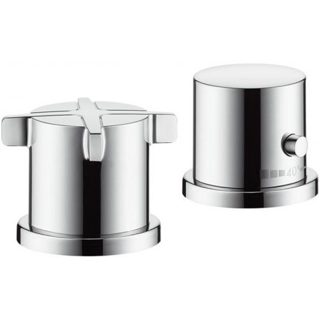 Set finition pour thermostatique 2 trou s pour montage bord de baignoire, chroméé