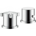 Set finition pour thermostatique 2 trou s pour montage bord de baignoire, chroméé