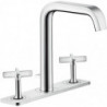 Mélongeur lavabo 170 3 trou savec plaqueavec tirette et vidage chroméé