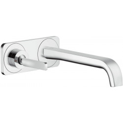 mitigeur lavabo encastré 220mmavec plaque, bonde à écoulement libre chroméé