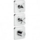 Set finitionavec 3 rosaces 12 x 12 therm encavec robinet d'ar et 3 sorties chromé 