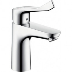 mitigeur lavabo 100 sans tirette ni vidageavec poignée extra longue chroméé