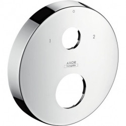Rosace ronde 33 mm pour robinetterie encastrée 2 trou s position 0-1-2 chroméé