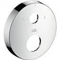 Rosace ronde 33mm pour Robinetencastrée 2 trou s, position 0-1-2, nickel brossé