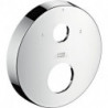 Rosace ronde 33mm pour Robinetencastrée 2 trou s, position 0-1-2, nickel brossé