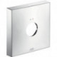 Rosace carrée 33 mm pour robinetterie encastrée 1 trourouge bleu chroméé
