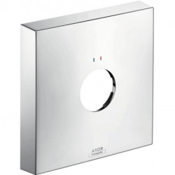 Rosace carrée 33 mm pour robinetterie encastrée 1 trourouge bleu chroméé