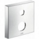Rosace carrée 33 mm pour robinetterie encastrée 2 trou s chroméé