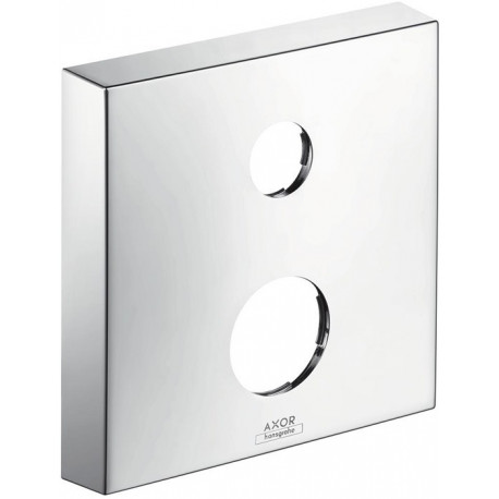 Rosace carrée 33 mm pour robinetterie encastrée 2 trou s chroméé