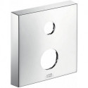 Rosace carrée 33 mm pour robinetterie encastrée 2 trou s chroméé