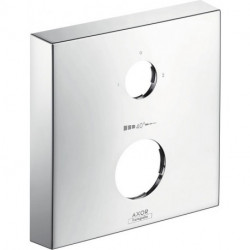 Rosace carrée 33mm pour robinetterie encastrée 2 trou s position 0-1-2 chroméé