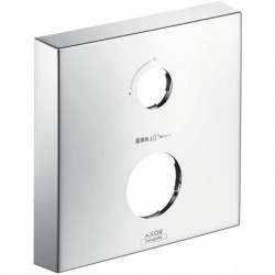 Rosace carrée 33 mm pour robinetterie encastrée 2 trou s position 0-1 chroméé