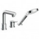 Set de finition mitigeur 3 trou s 200mm pour montage sur bord de baignoire chroméé