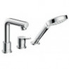 Set de finition mitigeur 3 trou s 200mm pour montage sur bord de baignoire chroméé
