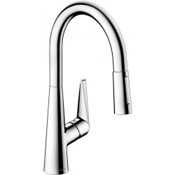 mitigeur de cuisine 200,avec douchette extractible 2 jets aspect acier inox