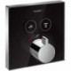 Set finition en verre avec therm ShowerSelect E encastré 2 fonctions, noir/chromé