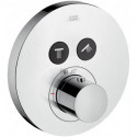 Set de finition mitigeur therm ShowerSelect rond encastréavec 2 sorties chroméé