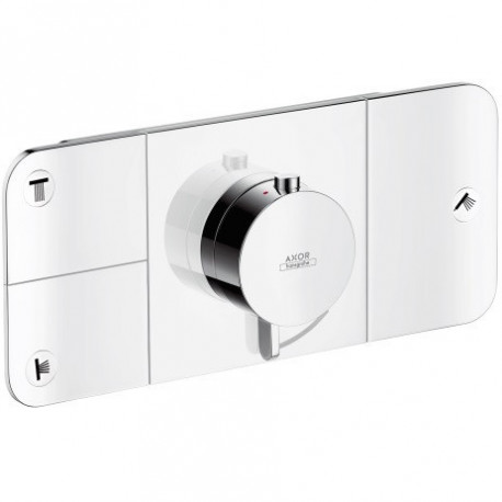 Set de finition pour mitigeur thermostatique encastréavec 3 sorties chroméé