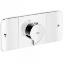 Set de finition pour mitigeur thermostatique encastréavec 2 sorties chroméé