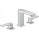 Mélongeur de lavabo 110, 3 trou s poignées manettes, bonde Push-Open chromé 