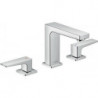Mélongeur de lavabo 110, 3 trou s poignées manettes, bonde Push-Open chromé 