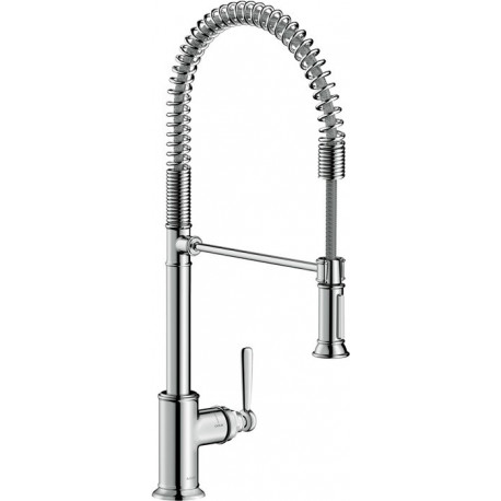 mitigeur cuisine semi-pro aspect acier inox