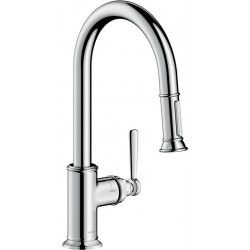 mitigeur cuisineavec douchette extractible aspect acier inox