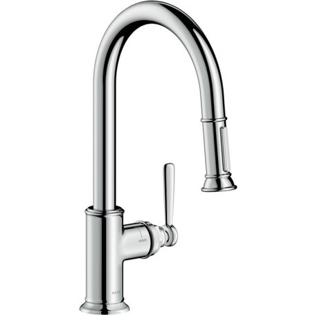mitigeur cuisineavec douchette extractible aspect acier inox